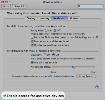 using key codes
