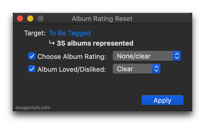 Album Rating Reset