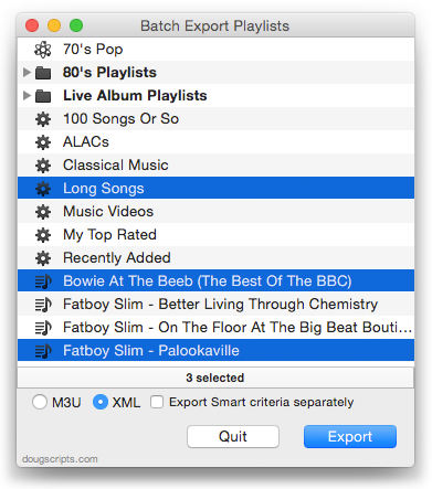 Batch Export Playlists