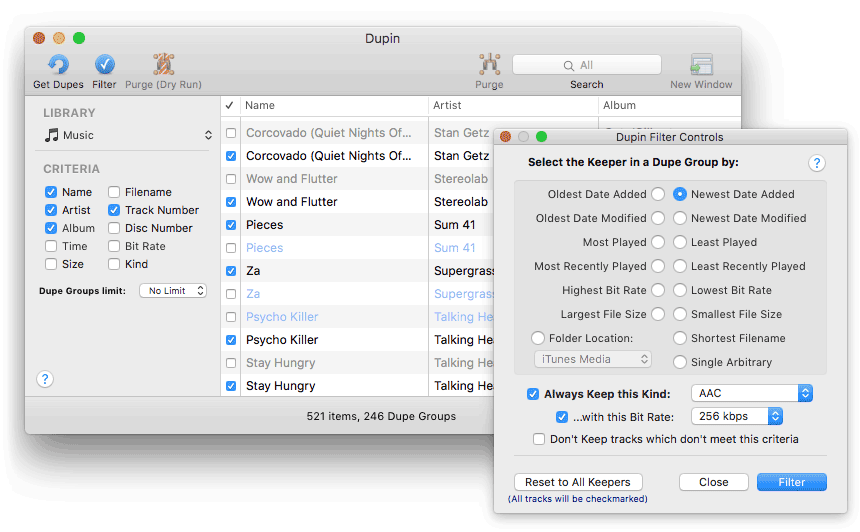 Dupin 2 12 3 – Manage Duplicate Itunes Tracks Without