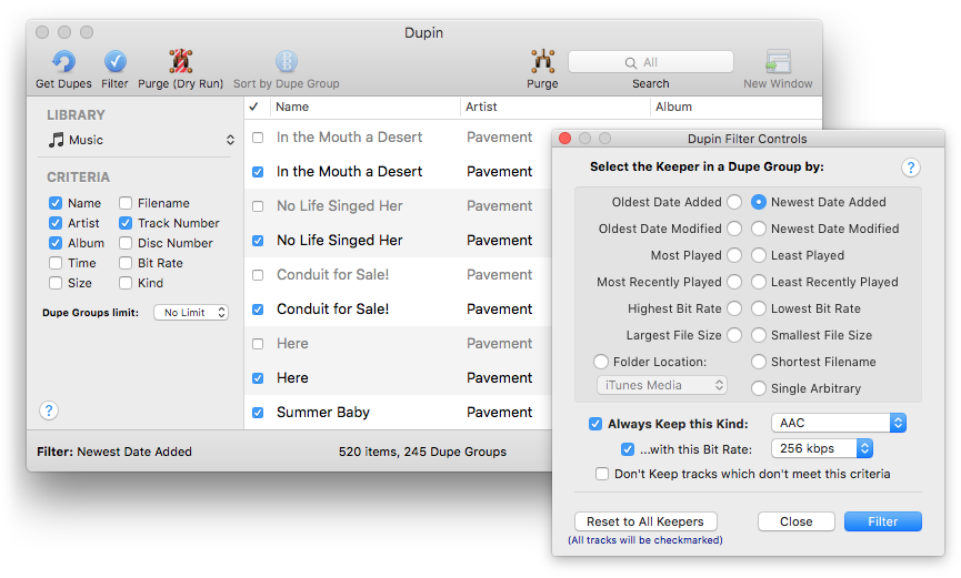 Dupin 2 12 3 – manage duplicate itunes tracks version free