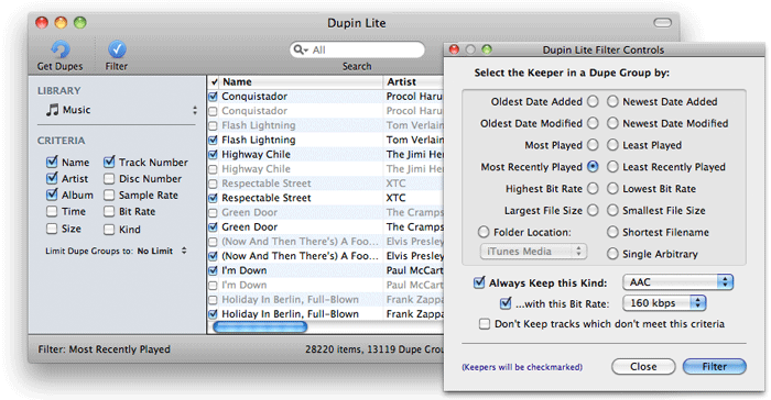Dupin 2 12 3 – manage duplicate itunes tracks versions