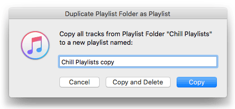 Duplicate Playlist Folder as Playlist