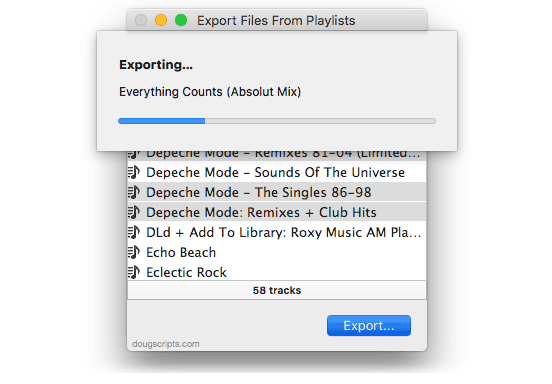 Export Files From Playlists