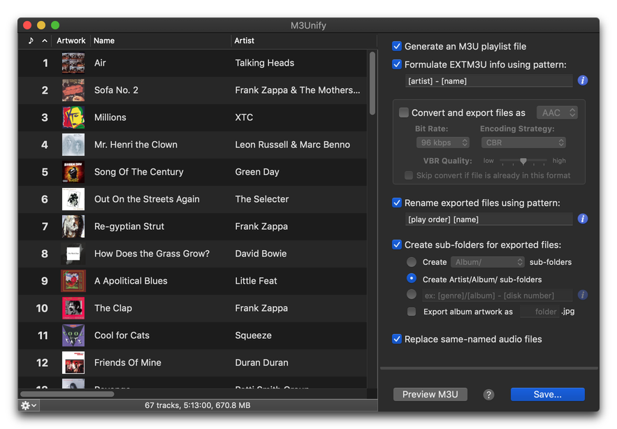 itunes playlist export m3u