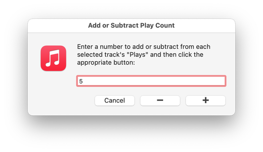 Add or Subtract Play Count in action