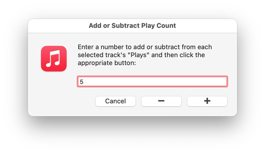 Add or Subtract Play Count