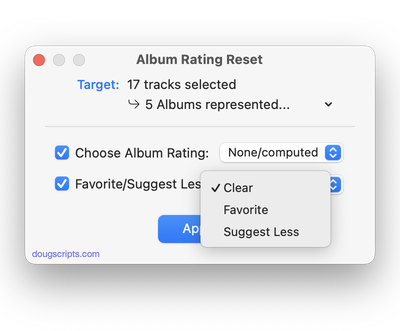 Album Rating Reset