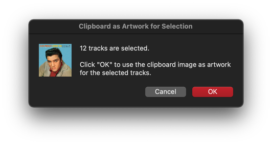 Clipboard as Artwork for Selection