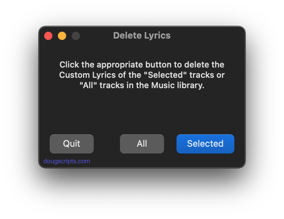 Delete Lyrics in action
