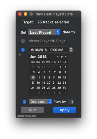 New Last Played Date